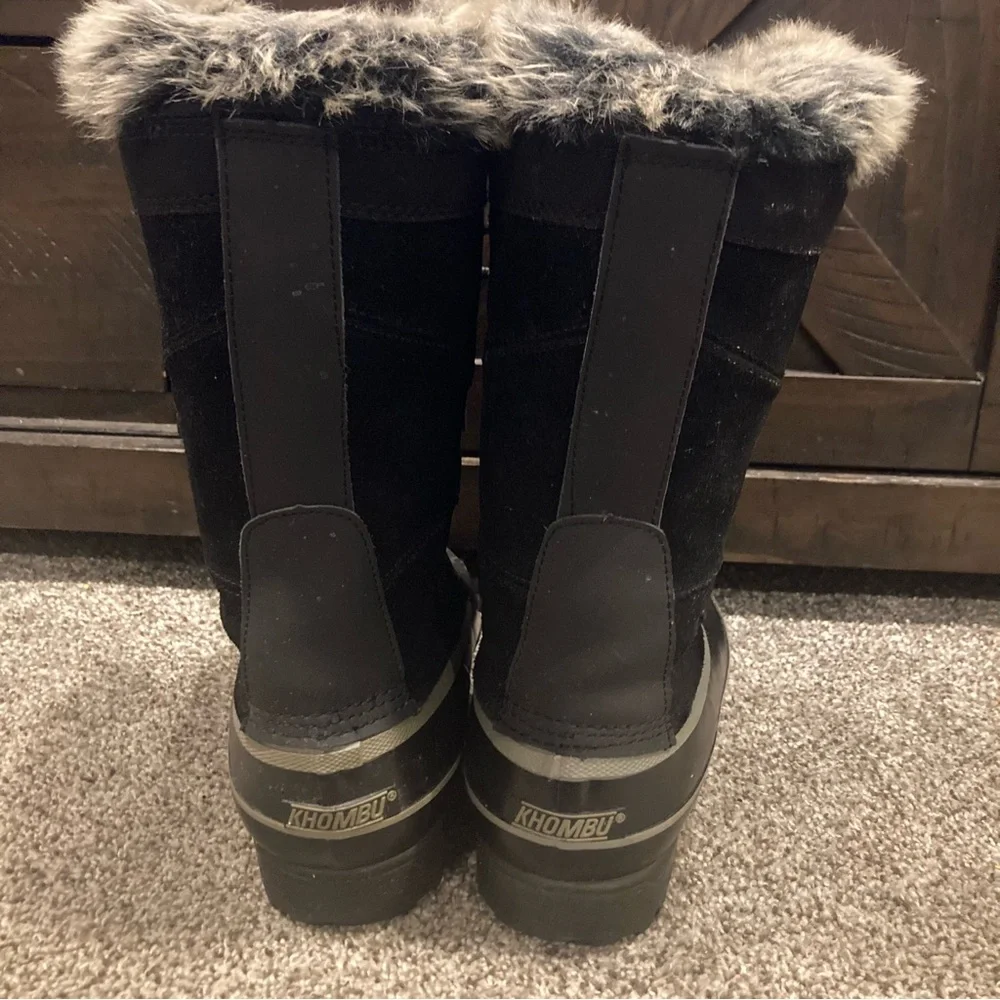 Khombu North Star Winter Boots Women’s Size 7M Black Faux Fur Waterproof